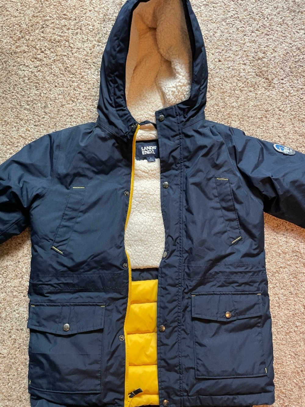 Boys Lands' End Coat (L) and Snow Pants (size 14)